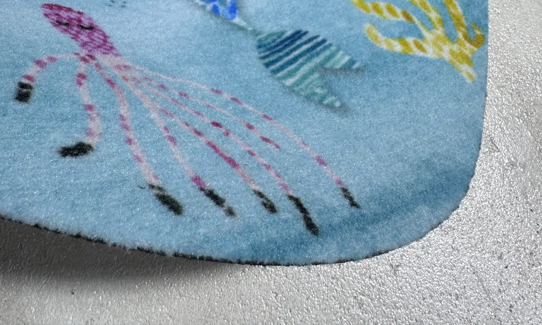 Schoonloopmat met onderwaterprint en afgeronde hoek
